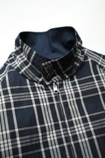 画像14: Scye (サイ) Cotton Linen Plaid Harrington Jacket [DARK NAVY] (14)