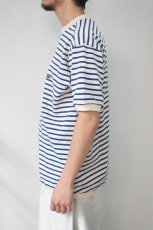 画像4: SCYE BASICS (サイベーシックス) Cotton Striped T-Shirt [BLUE] (4)