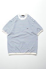 画像2: SCYE BASICS (サイベーシックス) Cotton Striped T-Shirt [BLUE] (2)