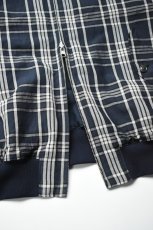 画像20: Scye (サイ) Cotton Linen Plaid Harrington Jacket [DARK NAVY] (20)