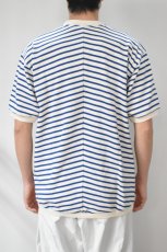 画像5: SCYE BASICS (サイベーシックス) Cotton Striped T-Shirt [BLUE] (5)