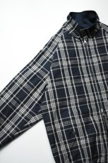 画像15: Scye (サイ) Cotton Linen Plaid Harrington Jacket [DARK NAVY] (15)