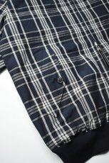 画像17: Scye (サイ) Cotton Linen Plaid Harrington Jacket [DARK NAVY] (17)