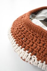 画像3: Indietro Association (インディエトロアソシエーション) Openwork Knit Beret [BROWN] (3)