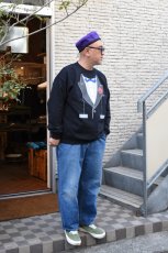 画像5: NOVELTY TEES (ノベルティティーズ) TUXEDO PRINT SWEAT [BLUE/BLACK] (5)