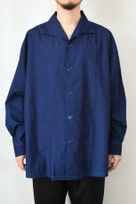 画像3: SOWBOW (ソウボウ) 蒼氓シャツ One Piece Collar Wide Shirts [DK.INDIGO] (3)