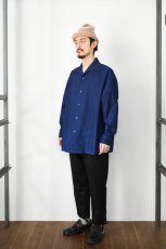 画像7: SOWBOW (ソウボウ) 蒼氓シャツ One Piece Collar Wide Shirts [DK.INDIGO] (7)