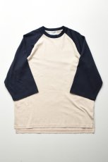 画像2: FLISTFIA (フリストフィア) Baseball 3/4 Sleeve T-Shirts [IVORY/NAVY] (2)