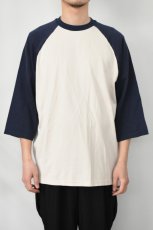 画像3: FLISTFIA (フリストフィア) Baseball 3/4 Sleeve T-Shirts [IVORY/NAVY] (3)