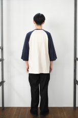 画像9: FLISTFIA (フリストフィア) Baseball 3/4 Sleeve T-Shirts [IVORY/NAVY] (9)