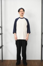 画像6: FLISTFIA (フリストフィア) Baseball 3/4 Sleeve T-Shirts [IVORY/NAVY] (6)