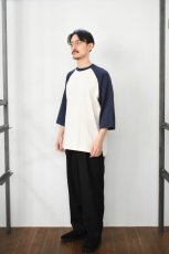 画像7: FLISTFIA (フリストフィア) Baseball 3/4 Sleeve T-Shirts [IVORY/NAVY] (7)
