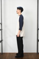 画像8: FLISTFIA (フリストフィア) Baseball 3/4 Sleeve T-Shirts [IVORY/NAVY] (8)