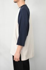 画像4: FLISTFIA (フリストフィア) Baseball 3/4 Sleeve T-Shirts [IVORY/NAVY] (4)