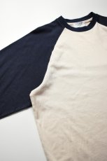 画像12: FLISTFIA (フリストフィア) Baseball 3/4 Sleeve T-Shirts [IVORY/NAVY] (12)