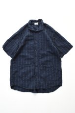 画像2: TENDER Co. (テンダー) Type 469 Short Sleeve Flipped Collar Shirt [AIRBAG CAMBRIC/HADAL BLUE] (2)