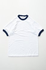 画像2: Augusta Sportswear (オーガスタスポーツウェア) 50/50 Ringer T-Shirt [WHITE/NAVY] (2)