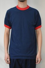 画像3: Augusta Sportswear (オーガスタスポーツウェア) 50/50 Ringer T-Shirt [NAVY/RED] (3)