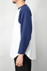 画像4: WALLA WALLA SPORT (ワラワラスポーツ) 3/4 BASEBALL TEE 2-TONE [WHITE/NAVY] (4)