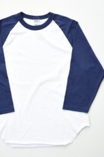 画像1: WALLA WALLA SPORT (ワラワラスポーツ) 3/4 BASEBALL TEE 2-TONE [WHITE/NAVY] (1)