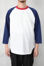 画像3: WALLA WALLA SPORT (ワラワラスポーツ) 3/4 BASEBALL TEE 3-TONE [NAVY/CARDINAL] (3)