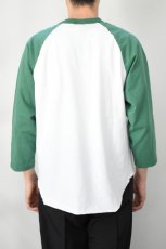 画像5: WALLA WALLA SPORT (ワラワラスポーツ) 3/4 BASEBALL TEE 2-TONE [WHITE/GRASS] (5)