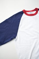 画像12: WALLA WALLA SPORT (ワラワラスポーツ) 3/4 BASEBALL TEE 3-TONE [NAVY/CARDINAL] (12)