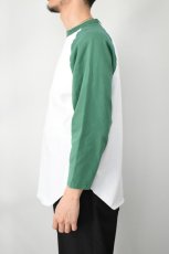 画像4: WALLA WALLA SPORT (ワラワラスポーツ) 3/4 BASEBALL TEE 2-TONE [WHITE/GRASS] (4)