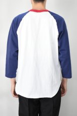 画像5: WALLA WALLA SPORT (ワラワラスポーツ) 3/4 BASEBALL TEE 3-TONE [NAVY/CARDINAL] (5)