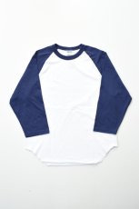 画像2: WALLA WALLA SPORT (ワラワラスポーツ) 3/4 BASEBALL TEE 2-TONE [WHITE/NAVY] (2)