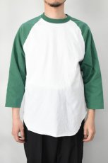 画像3: WALLA WALLA SPORT (ワラワラスポーツ) 3/4 BASEBALL TEE 2-TONE [WHITE/GRASS] (3)