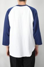 画像5: WALLA WALLA SPORT (ワラワラスポーツ) 3/4 BASEBALL TEE 2-TONE [WHITE/NAVY] (5)