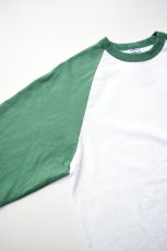 画像12: WALLA WALLA SPORT (ワラワラスポーツ) 3/4 BASEBALL TEE 2-TONE [WHITE/GRASS] (12)
