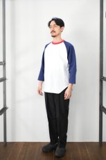 画像7: WALLA WALLA SPORT (ワラワラスポーツ) 3/4 BASEBALL TEE 3-TONE [NAVY/CARDINAL] (7)