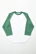 画像2: WALLA WALLA SPORT (ワラワラスポーツ) 3/4 BASEBALL TEE 2-TONE [WHITE/GRASS] (2)