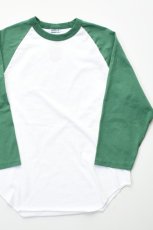 画像1: WALLA WALLA SPORT (ワラワラスポーツ) 3/4 BASEBALL TEE 2-TONE [WHITE/GRASS] (1)