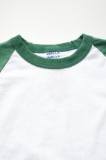 画像10: WALLA WALLA SPORT (ワラワラスポーツ) 3/4 BASEBALL TEE 2-TONE [WHITE/GRASS] (10)