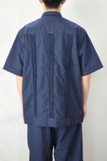 画像5: BURLAP OUTFITTER (バーラップアウトフィッター) S/S GUAYABERA SHIRT [DEEP NAVY] (5)