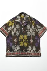 画像2: jawandi (ジャワンディ) S/S OPEN COLLAR SHIRT [BROWN/PURPLE] (2)