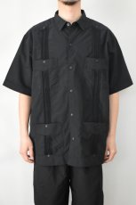 画像3: BURLAP OUTFITTER (バーラップアウトフィッター) S/S GUAYABERA SHIRT [BLACK] (3)