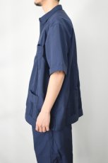 画像4: BURLAP OUTFITTER (バーラップアウトフィッター) S/S GUAYABERA SHIRT [DEEP NAVY] (4)