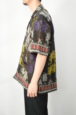 画像4: jawandi (ジャワンディ) S/S OPEN COLLAR SHIRT [BROWN/PURPLE] (4)