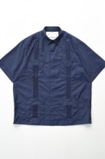 画像2: BURLAP OUTFITTER (バーラップアウトフィッター) S/S GUAYABERA SHIRT [DEEP NAVY] (2)