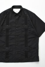 画像1: BURLAP OUTFITTER (バーラップアウトフィッター) S/S GUAYABERA SHIRT [BLACK] (1)