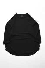 画像2: AXESQUIN -modified- (アクシーズクインモディファイド) QD ECO WAFFLE FOOTBALL TEE [BLACK] (2)