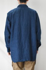 画像5: orslow (オアスロウ) INDIGO LINEN WORK SHIRT [INDIGO CHECK] (5)