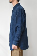 画像4: orslow (オアスロウ) INDIGO LINEN WORK SHIRT [INDIGO CHECK] (4)
