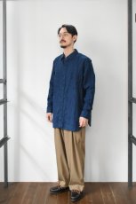 画像7: orslow (オアスロウ) INDIGO LINEN WORK SHIRT [INDIGO CHECK] (7)