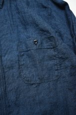 画像14: orslow (オアスロウ) INDIGO LINEN WORK SHIRT [INDIGO CHECK] (14)