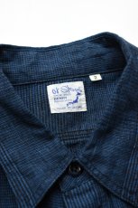 画像11: orslow (オアスロウ) INDIGO LINEN WORK SHIRT [INDIGO CHECK] (11)